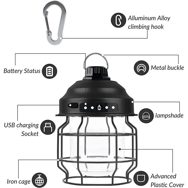 360° LED Rechargeable Railroad Lanterns For Camping