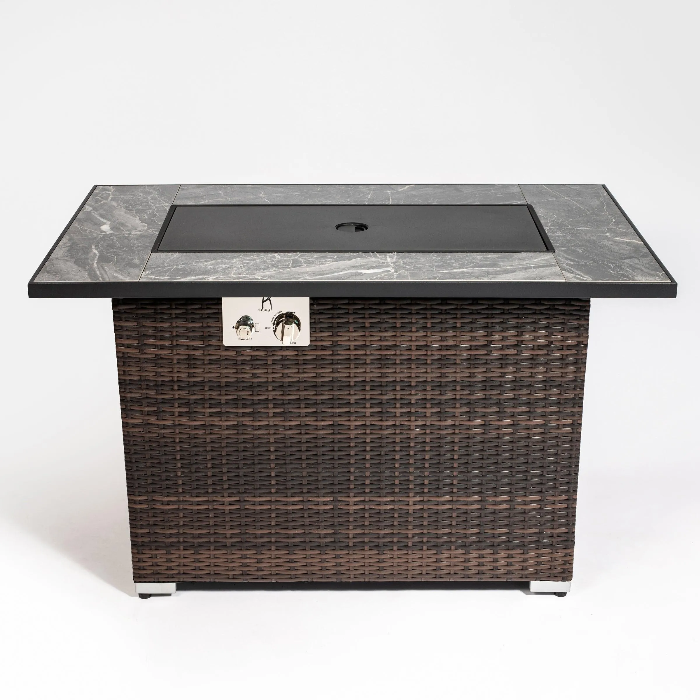 44" Outdoor Fire Pit Table, Propane Gas Fire Table with Ceramic Tabletop.