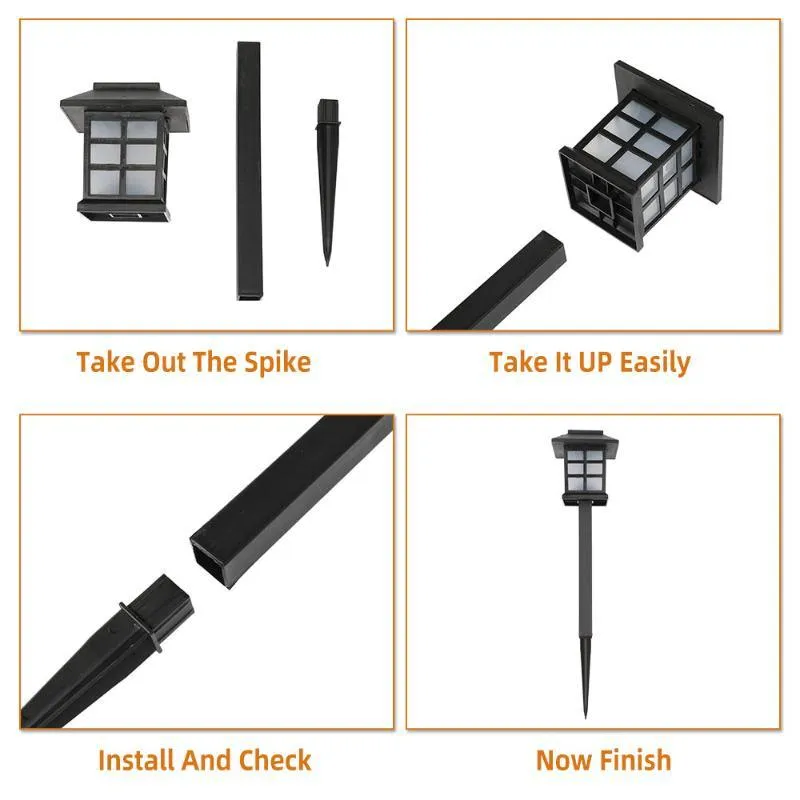 6pcs White LED Solar Lantern