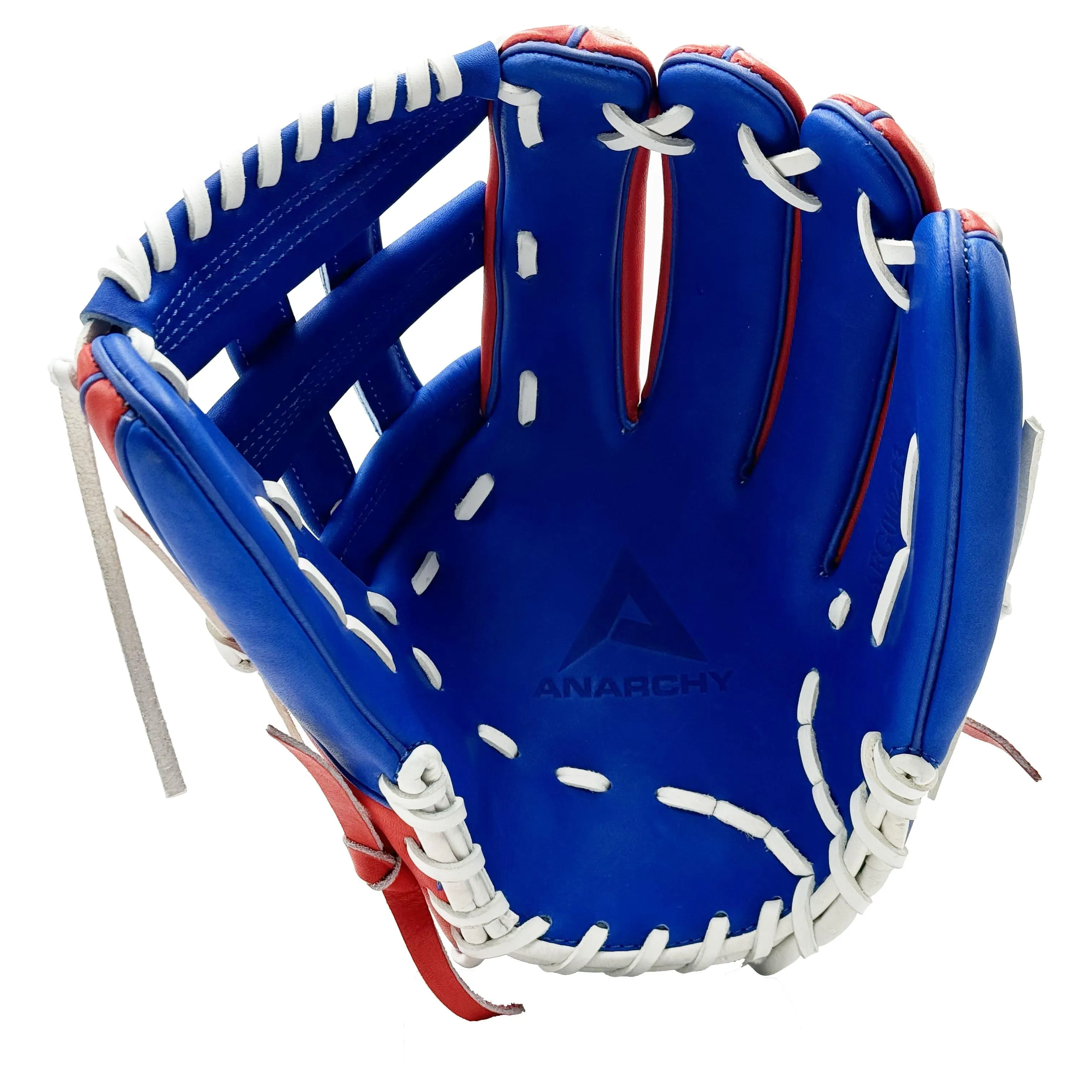 Anarchy Kip Leather Premium Softball Fielding Glove - AFG002 (Red/Royal)