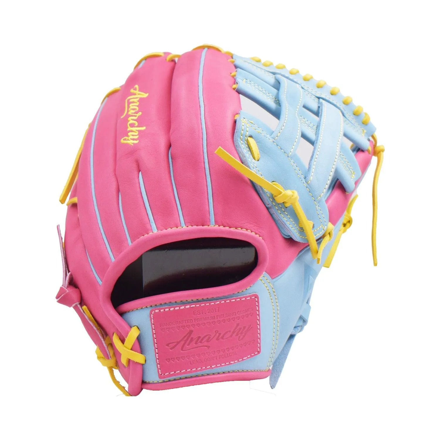 Anarchy Kip Leather Premium Softball Fielding Glove - AFG005 (Carolina/Pink)