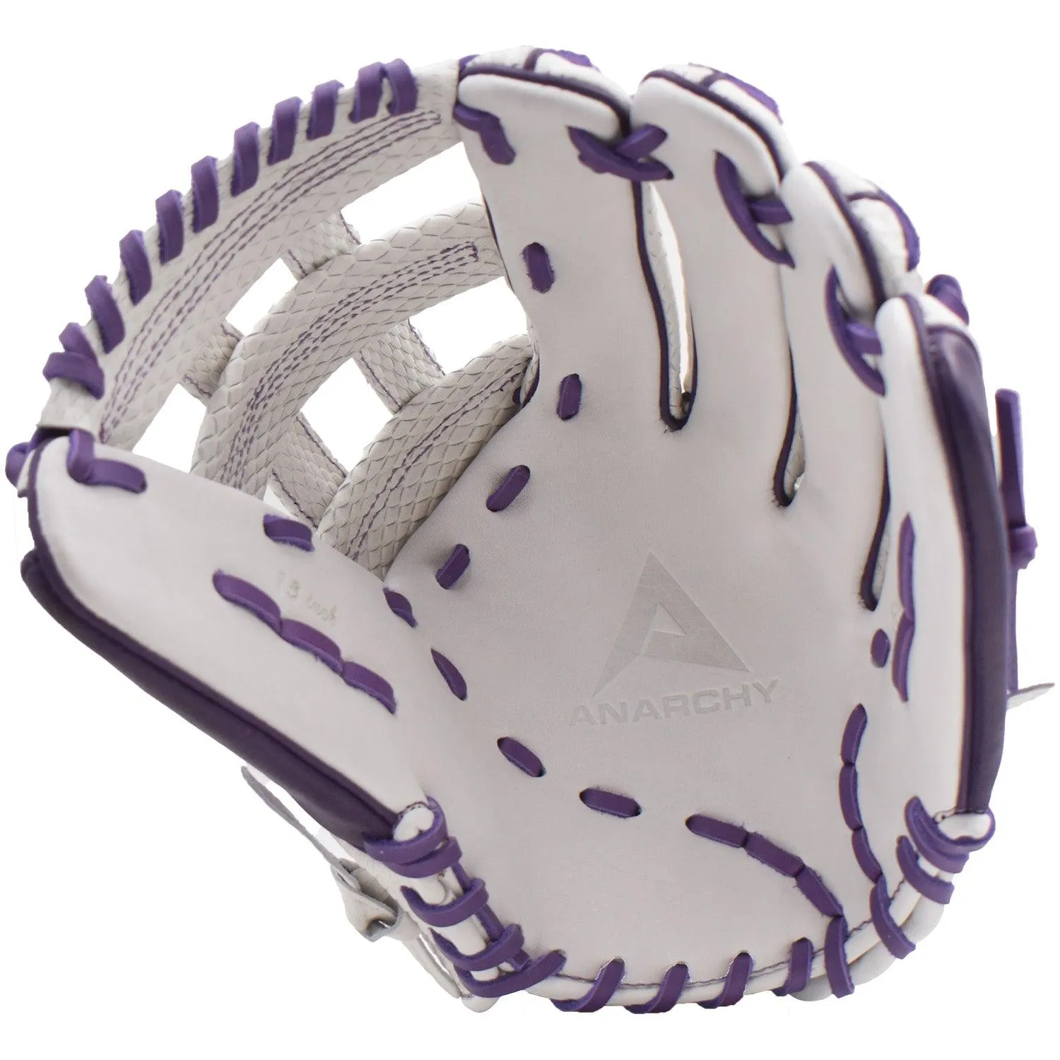 Anarchy Kip Leather Premium Softball Fielding Glove - AFG008 (White/Purple)