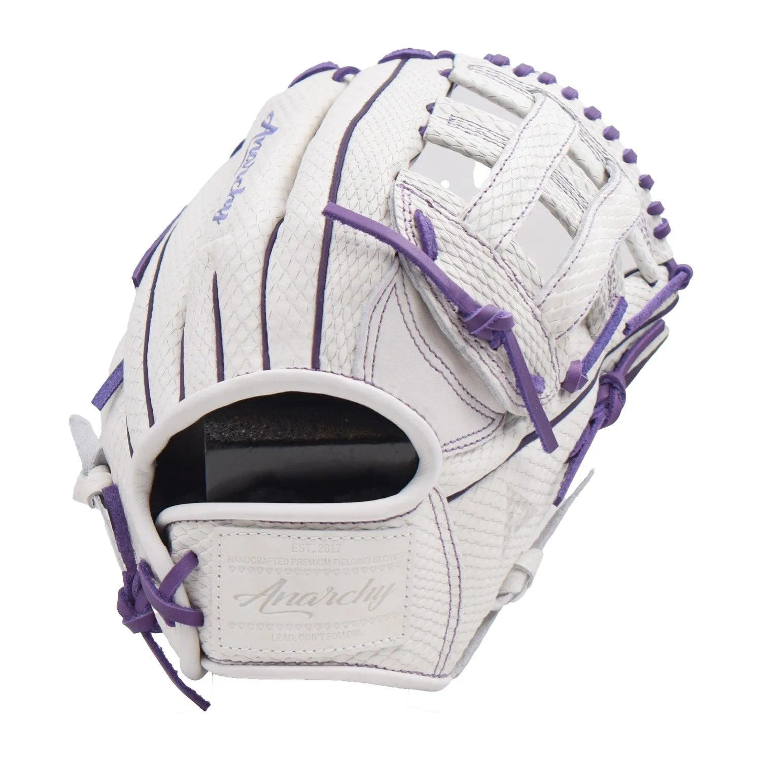 Anarchy Kip Leather Premium Softball Fielding Glove - AFG008 (White/Purple)