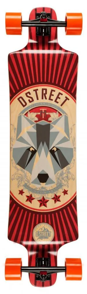 D-Street Longboards Stag Drop Bear, Red