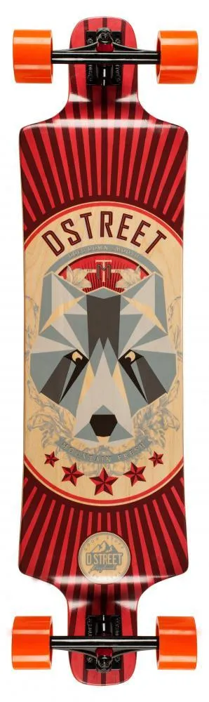 D-Street Longboards Stag Drop Bear, Red