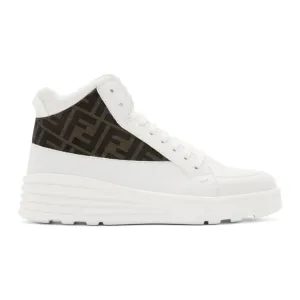 Fendi White Forever Fendi Hybrid High-Top Sneakers