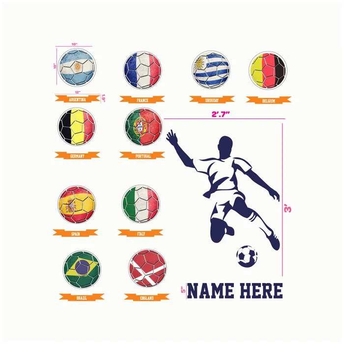 Football Wall Name Sticker
