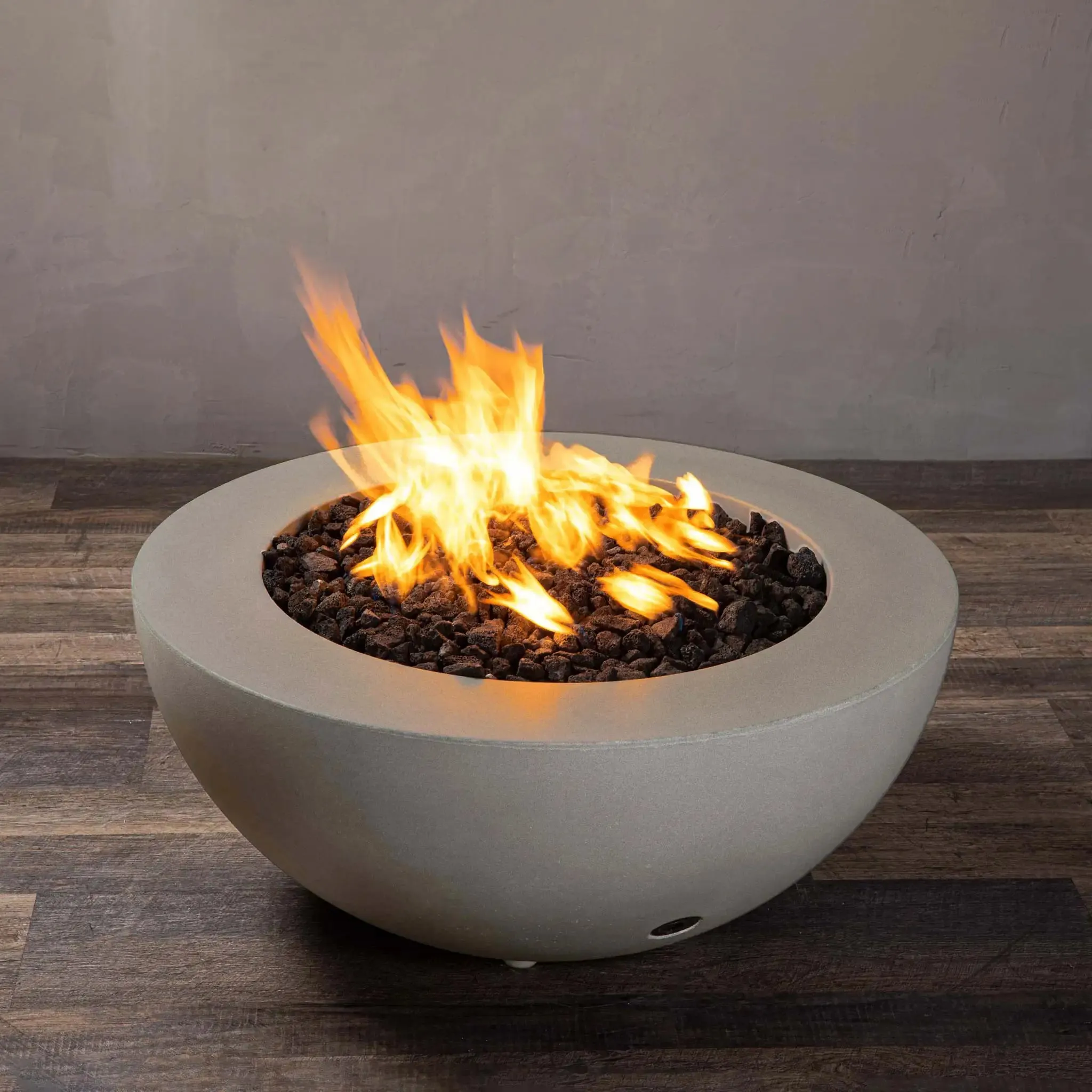 Gravity 36" W Beige Round Concrete CSA Electronic Ignition On/Off Natural Gas Fire Pit - SD-FP-GRAV-3616-BEIG-ELECCSAOO-NG by Starfire Designs