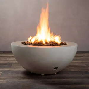 Gravity 36" W Beige Round Concrete CSA Electronic Ignition On/Off Natural Gas Fire Pit - SD-FP-GRAV-3616-BEIG-ELECCSAOO-NG by Starfire Designs