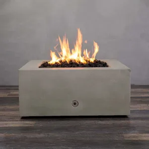 Gravity 36" W Beige Square Concrete Match Lit Natural Gas Fire Pit - SD-FP-GRAV-363616-BEIG-ML by Starfire Designs