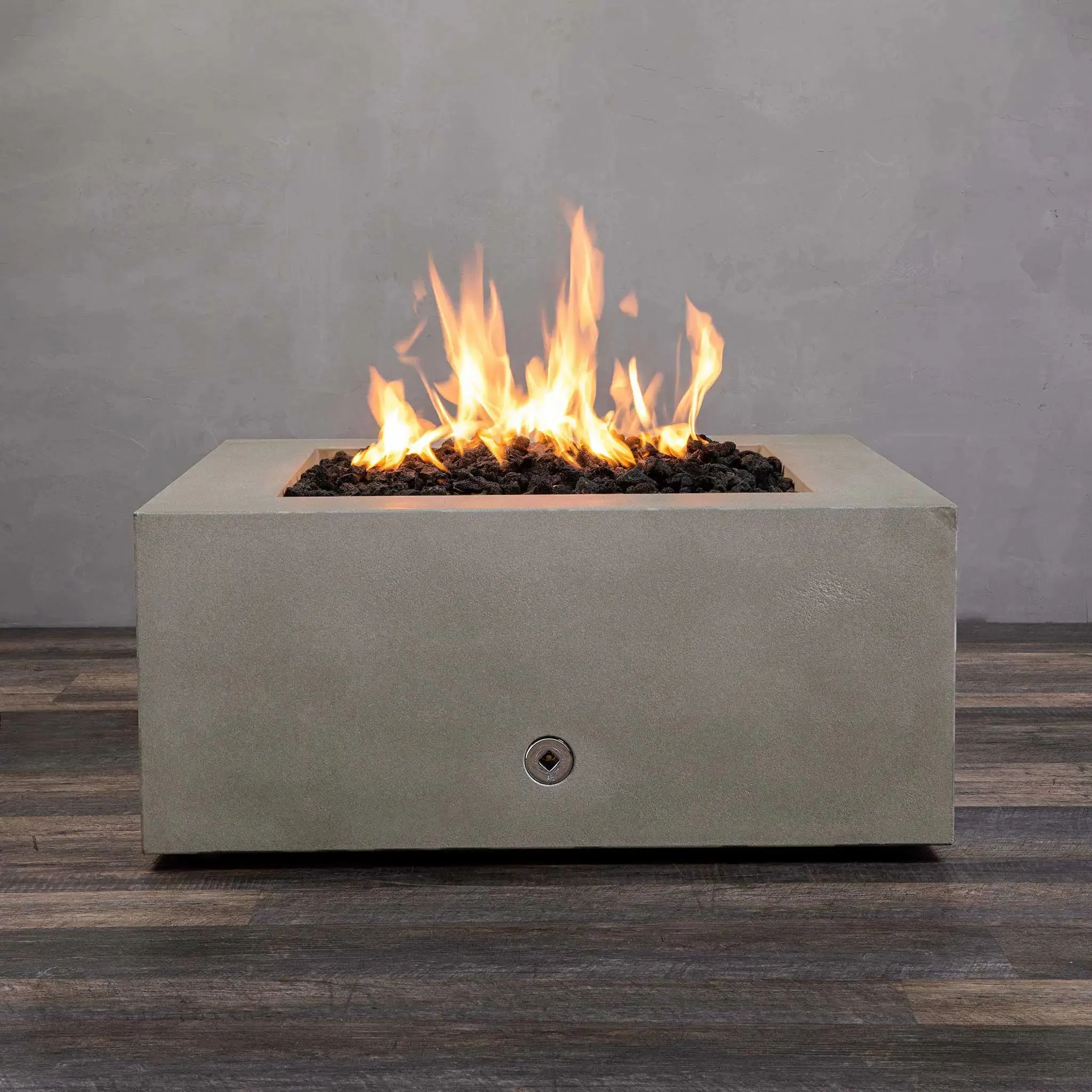 Gravity 36" W Beige Square Concrete Match Lit Natural Gas Fire Pit - SD-FP-GRAV-363616-BEIG-ML by Starfire Designs