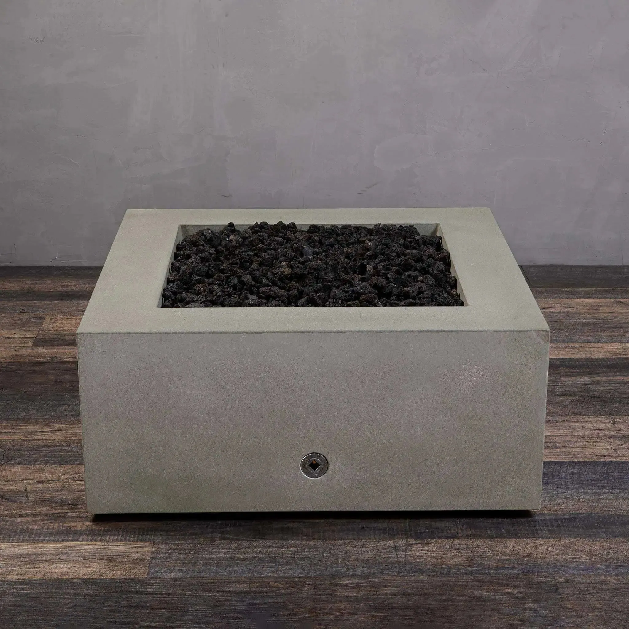 Gravity 36" W Beige Square Concrete Match Lit Natural Gas Fire Pit - SD-FP-GRAV-363616-BEIG-ML by Starfire Designs