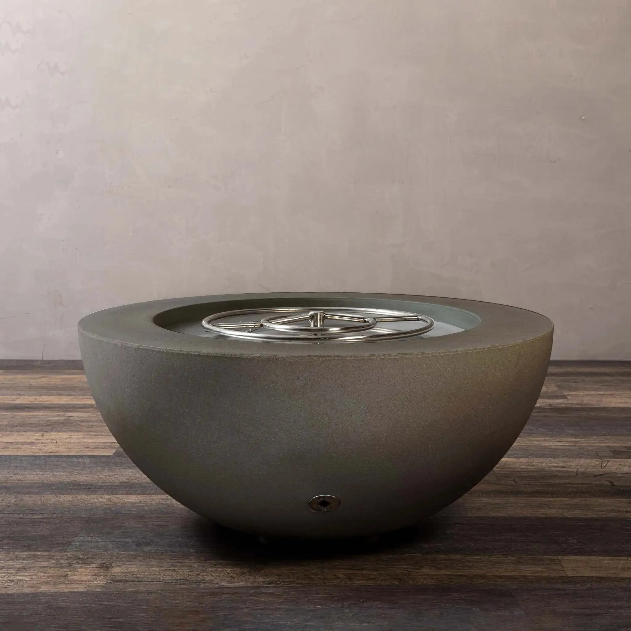 Gravity 36" W Brown Round Concrete CSA Electronic Ignition On/Off Natural Gas Fire Pit - SD-FP-GRAV-3616-BRN-ELECCSAOO-NG by Starfire Designs