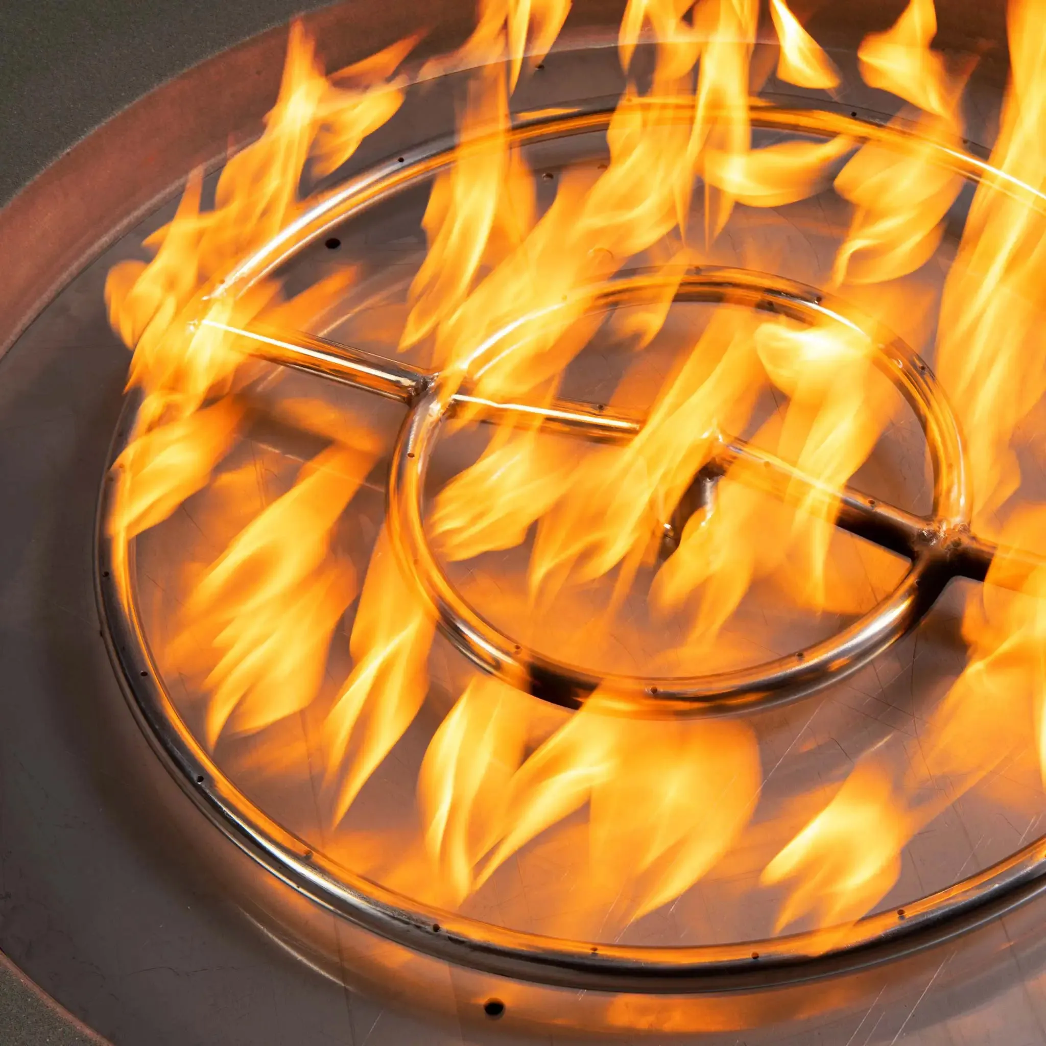 Gravity 36" W Brown Round Concrete CSA Electronic Ignition On/Off Natural Gas Fire Pit - SD-FP-GRAV-3616-BRN-ELECCSAOO-NG by Starfire Designs