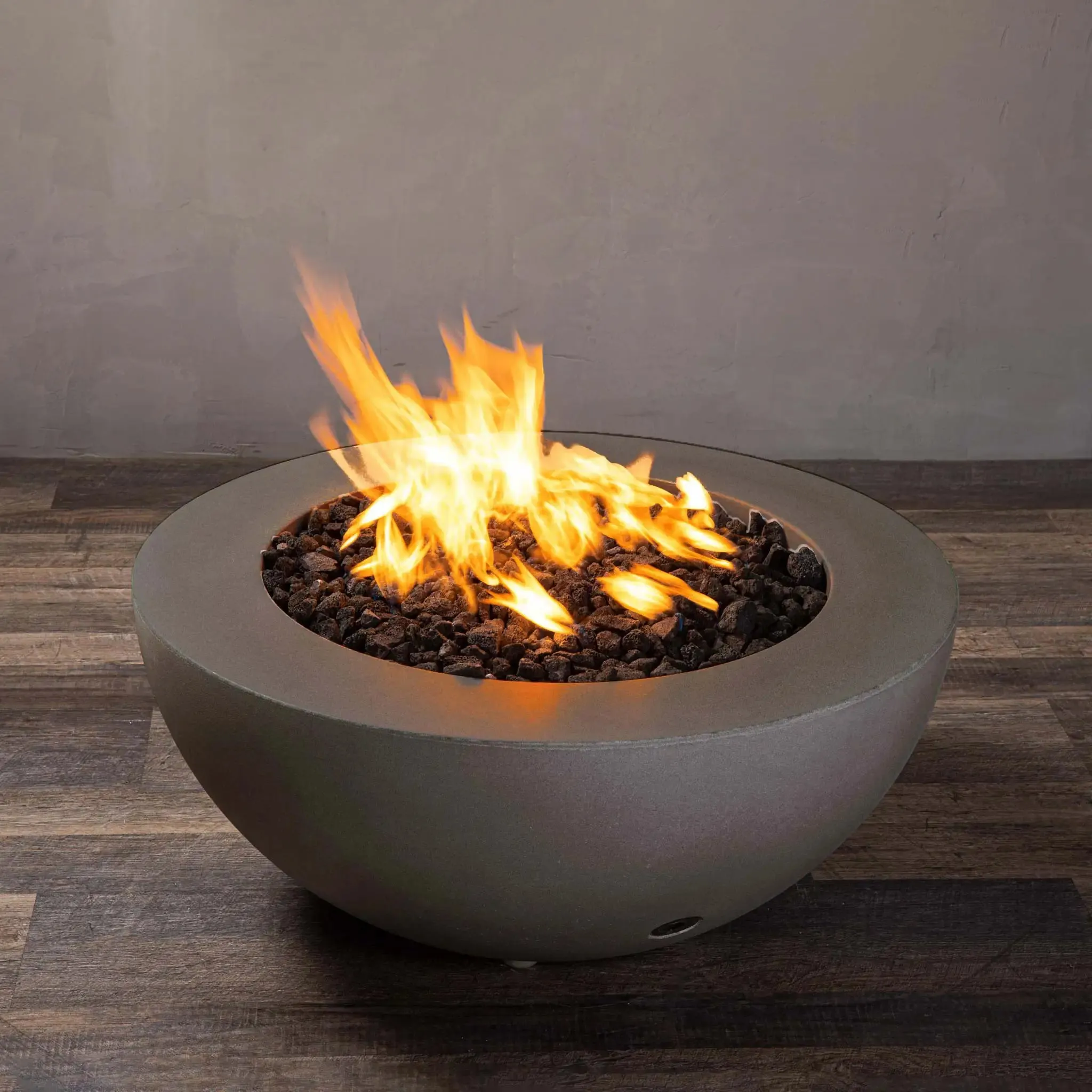 Gravity 36" W Brown Round Concrete CSA Electronic Ignition On/Off Natural Gas Fire Pit - SD-FP-GRAV-3616-BRN-ELECCSAOO-NG by Starfire Designs