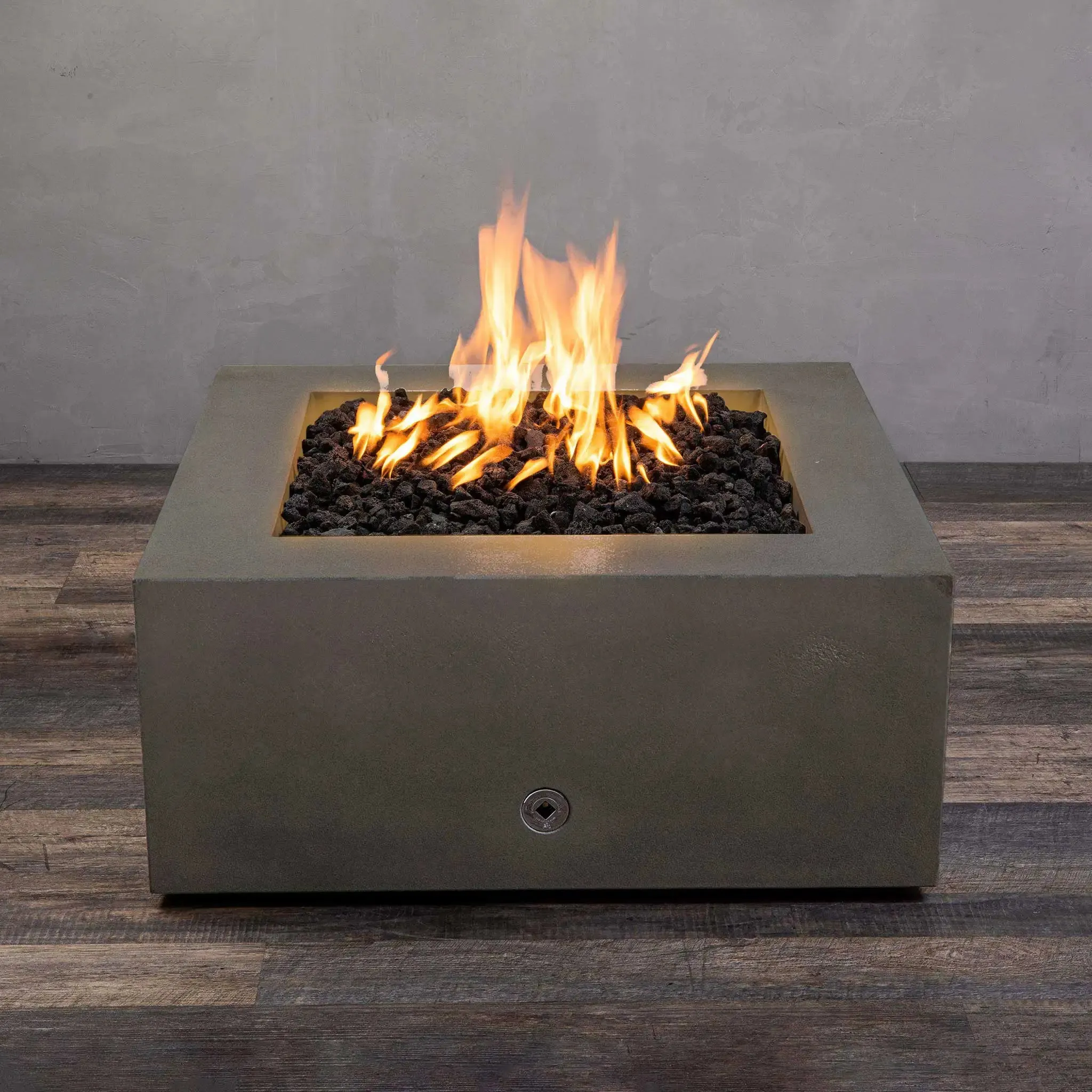 Gravity 36" W Brown Square Concrete CSA Electronic Ignition On/Off Natural Gas Fire Pit - SD-FP-GRAV-363616-BRN-ELECCSAOO-NG by Starfire Designs