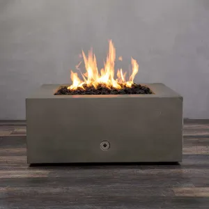 Gravity 36" W Brown Square Concrete CSA Electronic Ignition On/Off Natural Gas Fire Pit - SD-FP-GRAV-363616-BRN-ELECCSAOO-NG by Starfire Designs