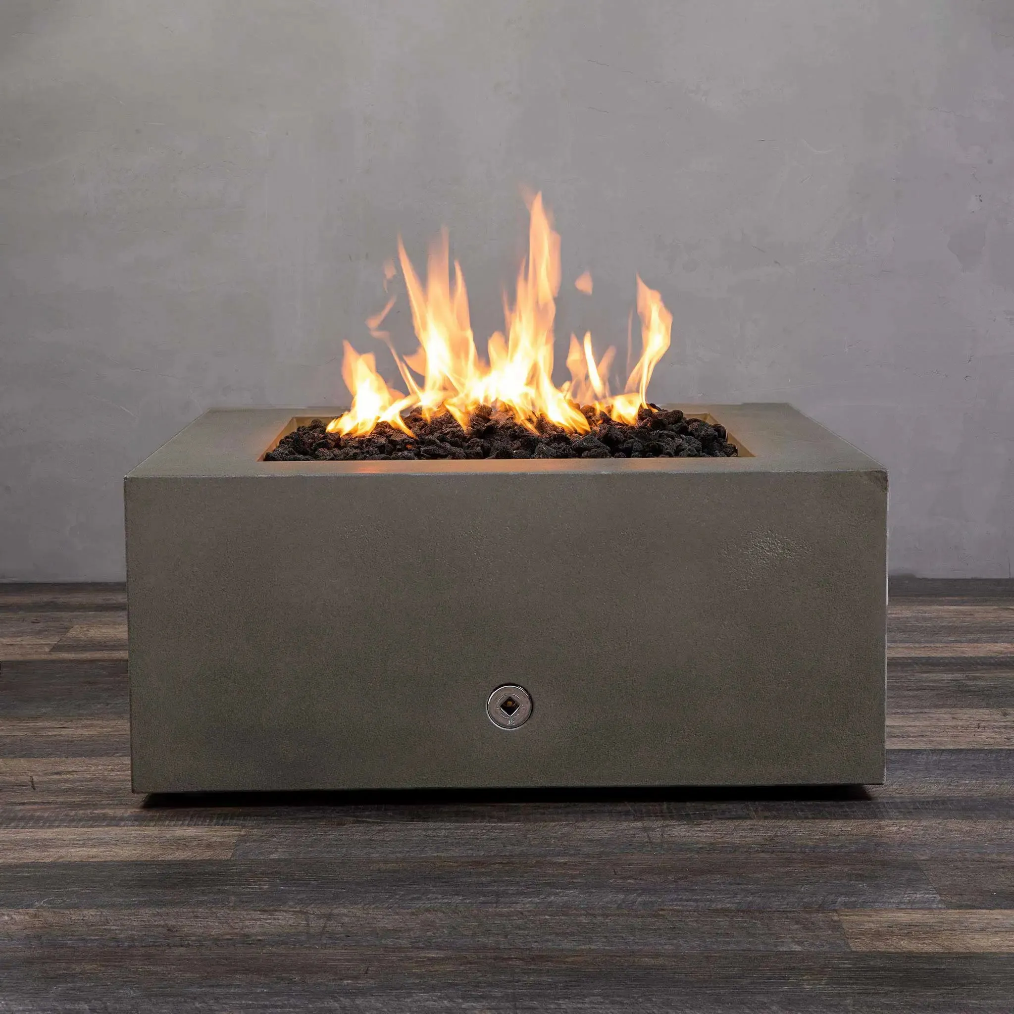 Gravity 36" W Brown Square Concrete CSA Electronic Ignition On/Off Natural Gas Fire Pit - SD-FP-GRAV-363616-BRN-ELECCSAOO-NG by Starfire Designs