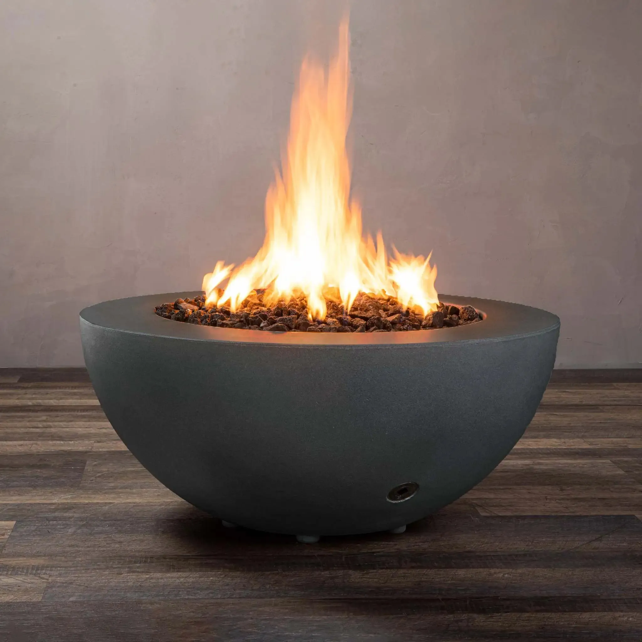 Gravity 36" W Graphite Round Concrete CSA Electronic Ignition On/Off Propane Gas Fire Pit - SD-FP-GRAV-3616-GRPH-ELECCSAOO-LP by Starfire Designs