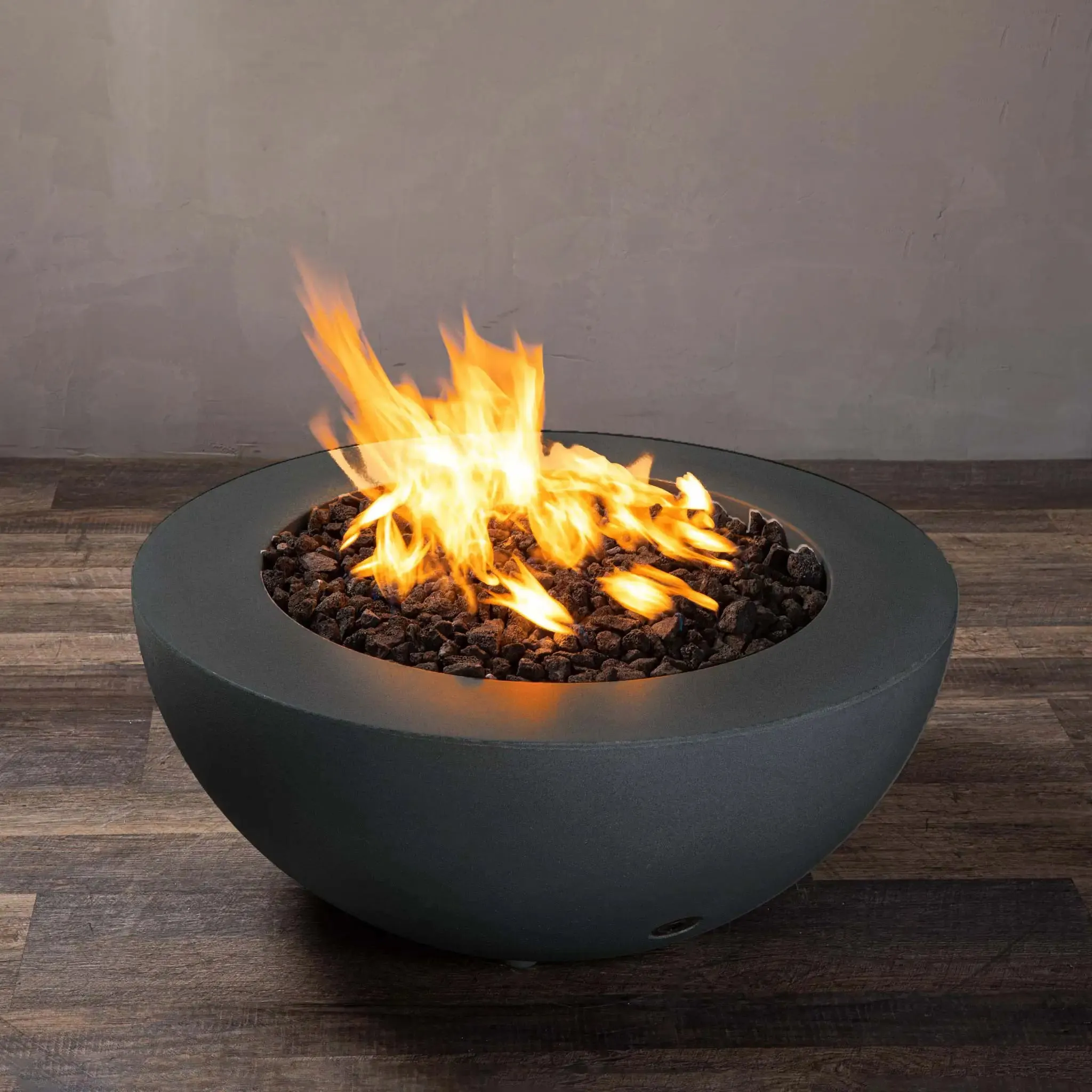 Gravity 36" W Graphite Round Concrete CSA Electronic Ignition On/Off Propane Gas Fire Pit - SD-FP-GRAV-3616-GRPH-ELECCSAOO-LP by Starfire Designs