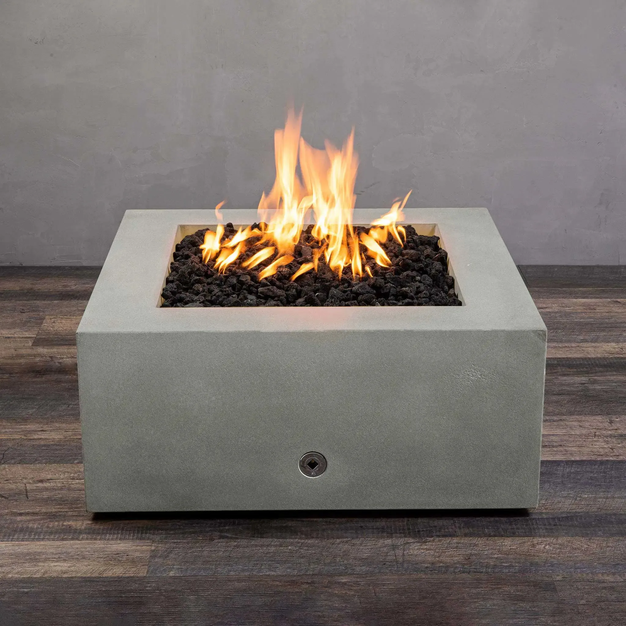 Gravity 36" W Natural Gray Square Concrete CSA Electronic Ignition On/Off Propane Gas Fire Pit - SD-FP-GRAV-363616-NATG-ELECCSAOO-LP by Starfire Designs