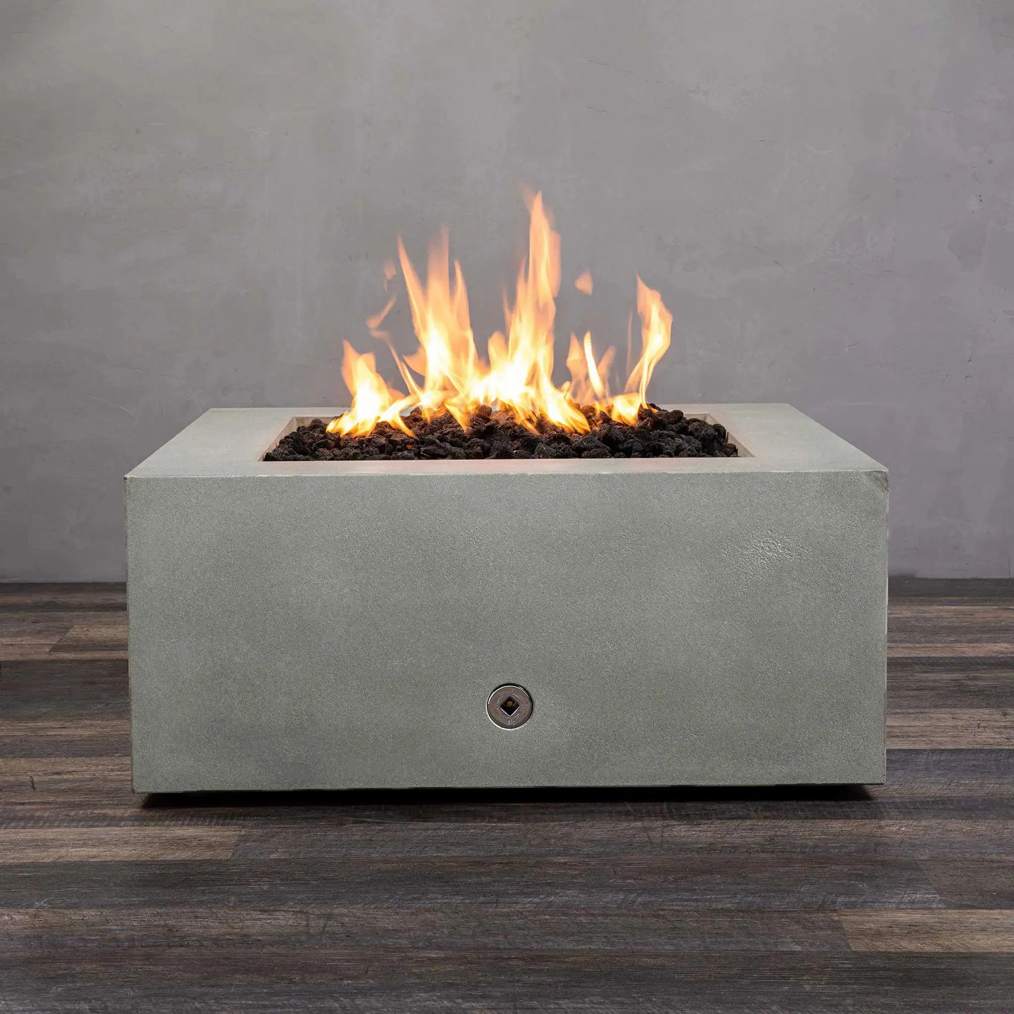 Gravity 36" W Natural Gray Square Concrete CSA Electronic Ignition On/Off Propane Gas Fire Pit - SD-FP-GRAV-363616-NATG-ELECCSAOO-LP by Starfire Designs