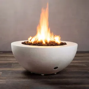 Gravity 36" W White Round Concrete CSA Electronic Ignition High/Low Natural Gas Fire Pit - SD-FP-GRAV-3616-WHT-ELECCSAHL-NG by Starfire Designs