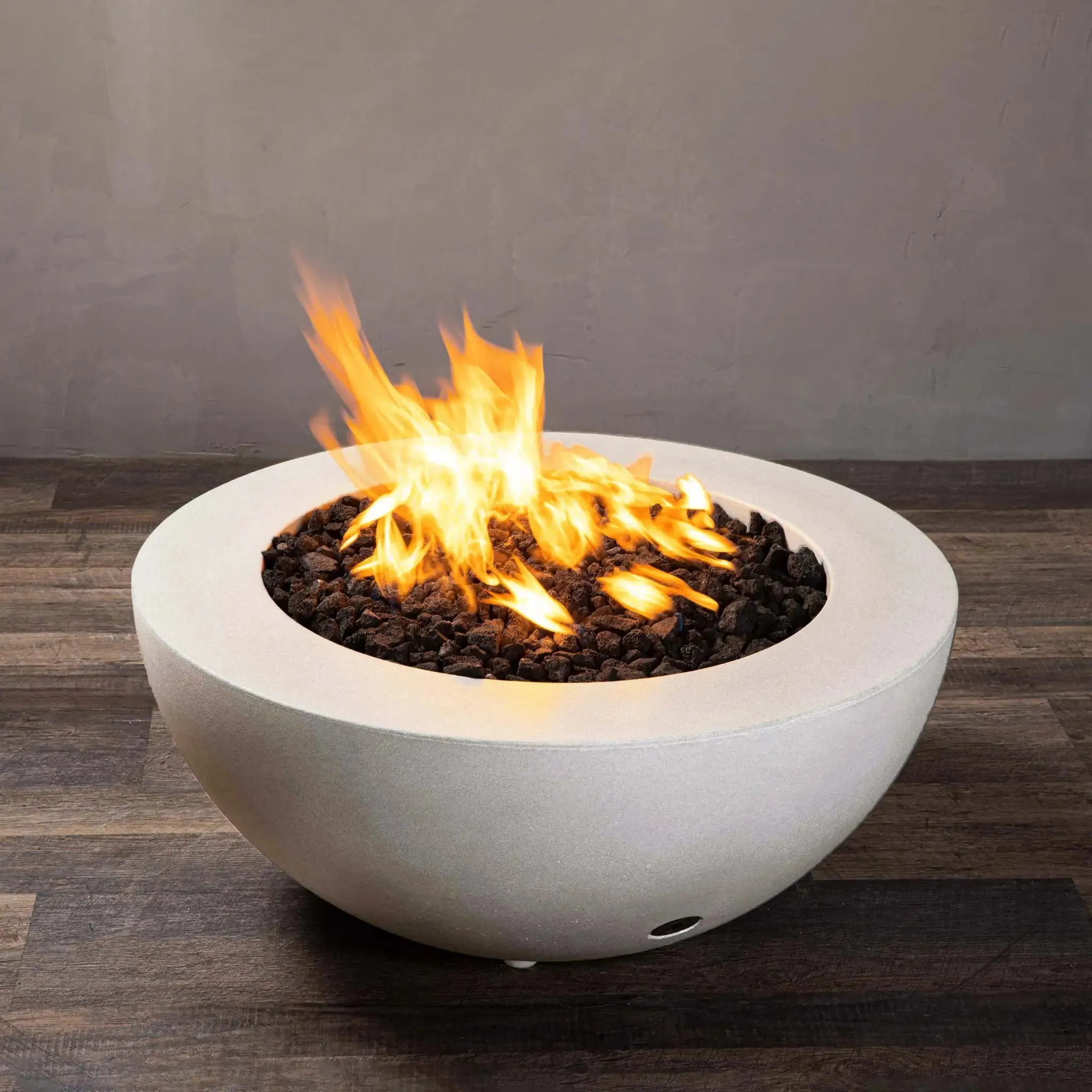 Gravity 36" W White Round Concrete CSA Electronic Ignition High/Low Natural Gas Fire Pit - SD-FP-GRAV-3616-WHT-ELECCSAHL-NG by Starfire Designs