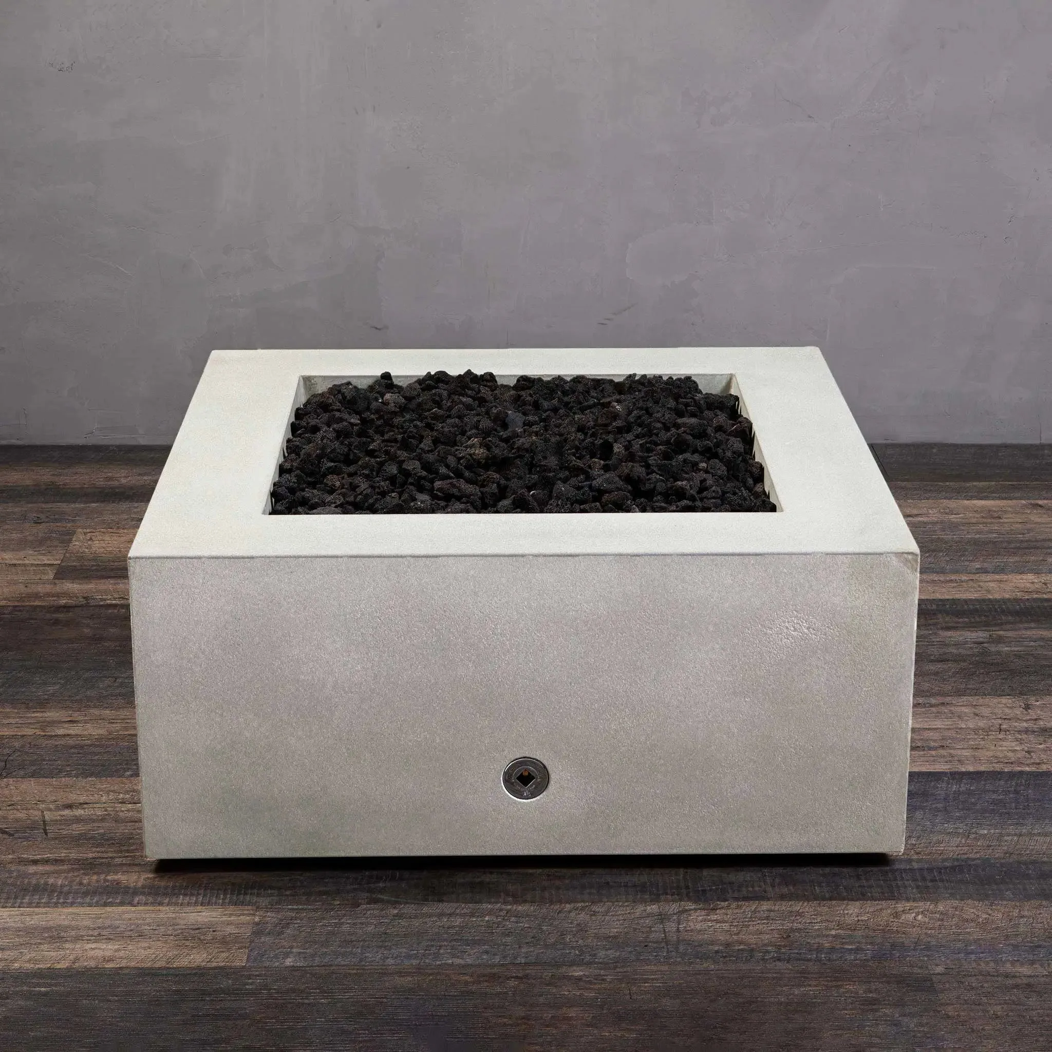 Gravity 36" W White Square Concrete PowerGlow Electronic Ignition Natural Gas Fire Pit - SD-FP-GRAV-363616-WHT-POWERGLOW-NG by Starfire Designs