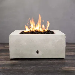 Gravity 36" W White Square Concrete PowerGlow Electronic Ignition Natural Gas Fire Pit - SD-FP-GRAV-363616-WHT-POWERGLOW-NG by Starfire Designs