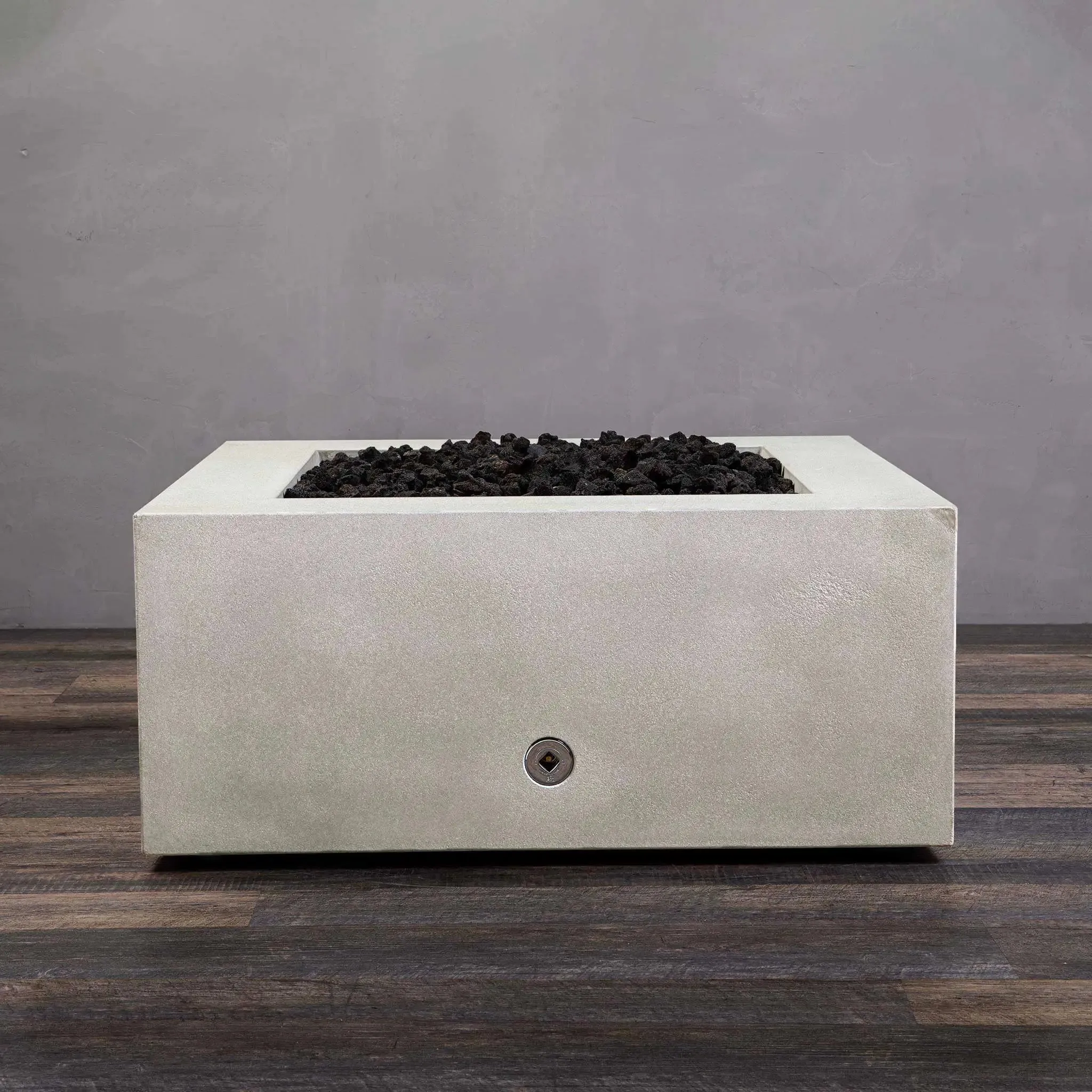Gravity 36" W White Square Concrete PowerGlow Electronic Ignition Natural Gas Fire Pit - SD-FP-GRAV-363616-WHT-POWERGLOW-NG by Starfire Designs