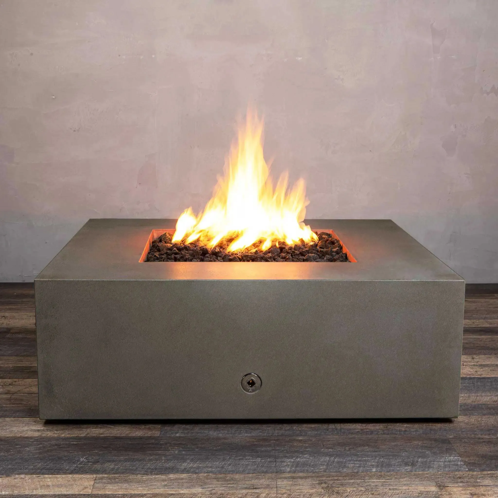 Gravity 45" W Brown Square Concrete CSA Electronic Ignition High/Low Propane Gas Fire Pit - SD-FP-GRAV-454516-BRN-ELECCSAHL-LP by Starfire Designs