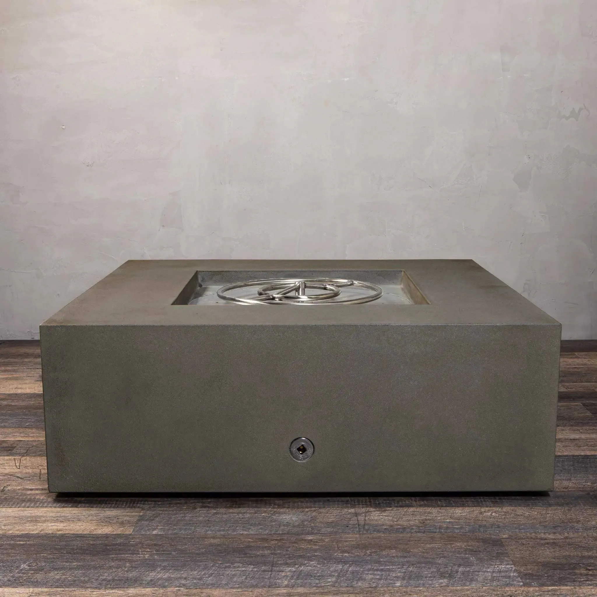 Gravity 45" W Brown Square Concrete CSA Electronic Ignition High/Low Propane Gas Fire Pit - SD-FP-GRAV-454516-BRN-ELECCSAHL-LP by Starfire Designs