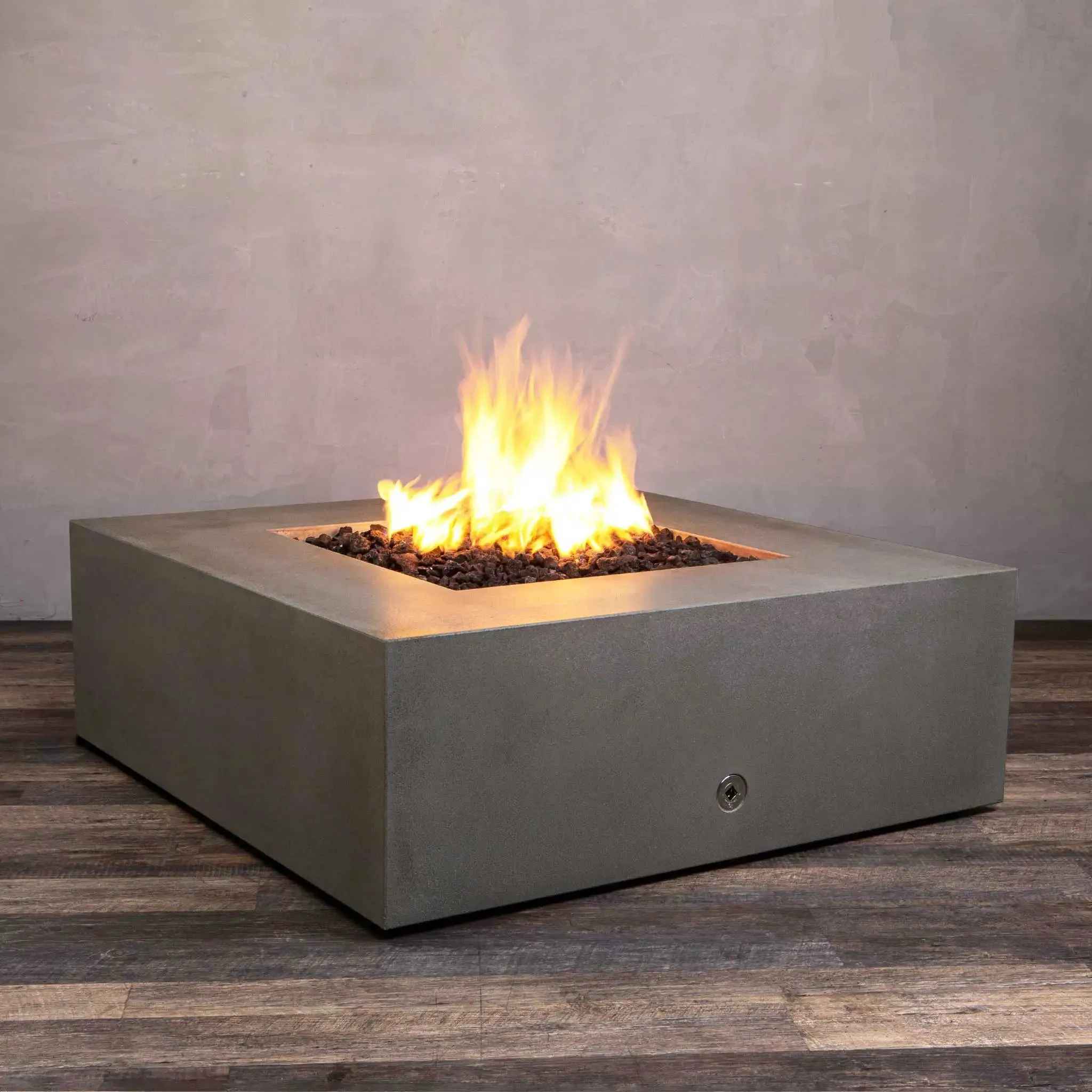 Gravity 45" W Brown Square Concrete CSA Electronic Ignition High/Low Propane Gas Fire Pit - SD-FP-GRAV-454516-BRN-ELECCSAHL-LP by Starfire Designs