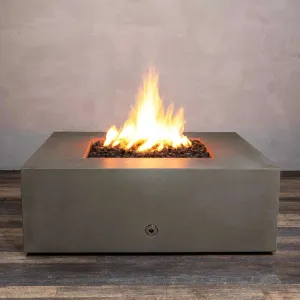 Gravity 45" W Brown Square Concrete CSA Electronic Ignition High/Low Propane Gas Fire Pit - SD-FP-GRAV-454516-BRN-ELECCSAHL-LP by Starfire Designs