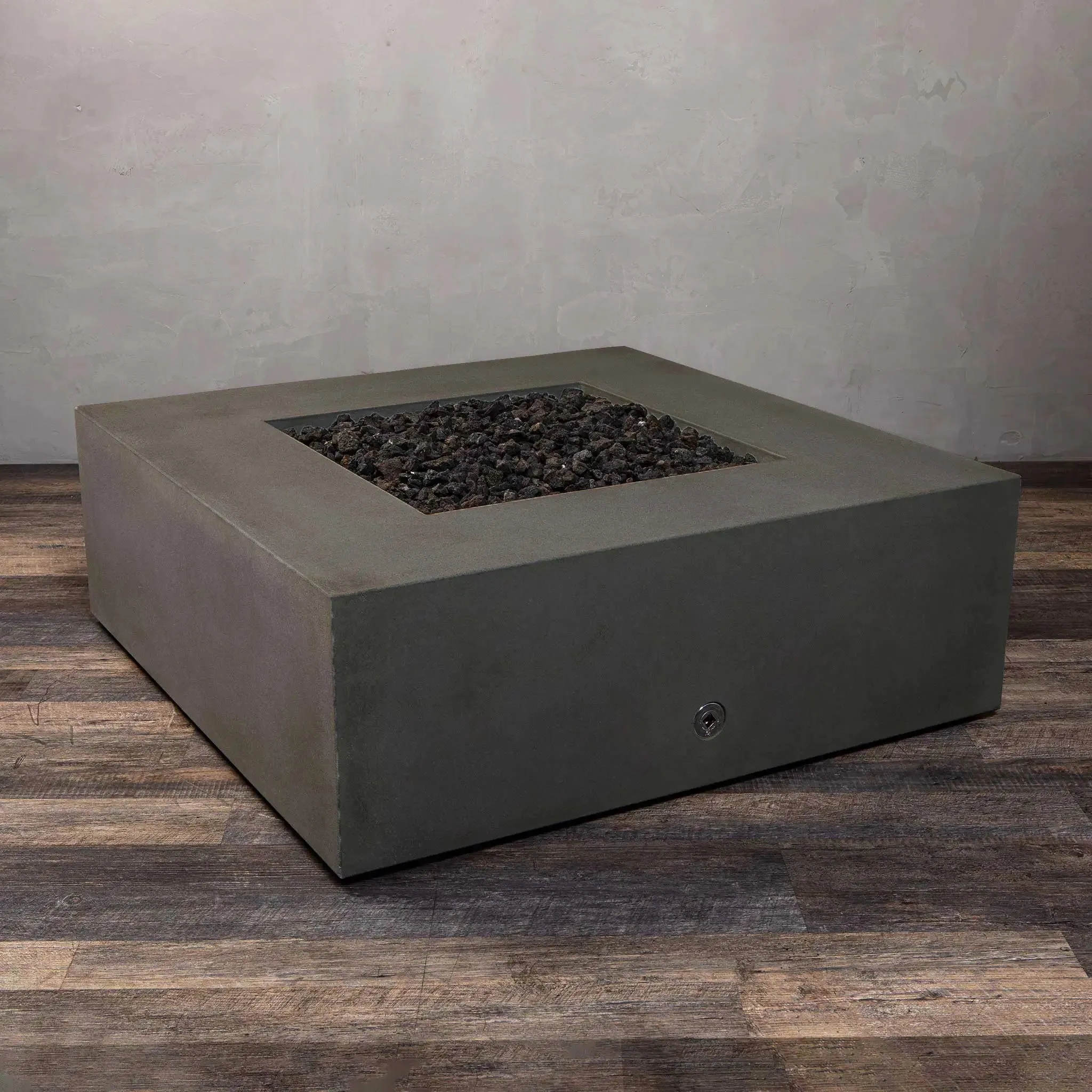Gravity 45" W Brown Square Concrete CSA Electronic Ignition High/Low Propane Gas Fire Pit - SD-FP-GRAV-454516-BRN-ELECCSAHL-LP by Starfire Designs