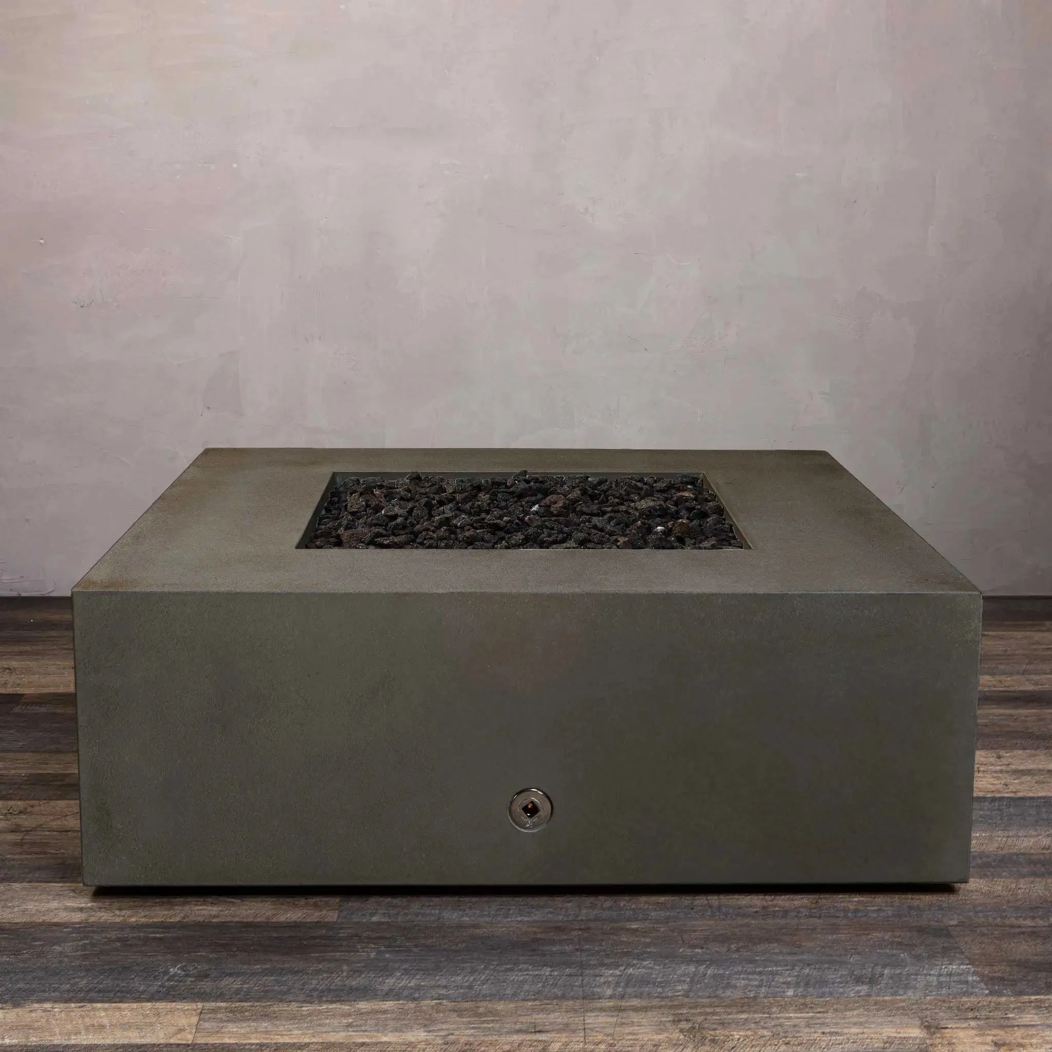 Gravity 45" W Brown Square Concrete CSA Electronic Ignition High/Low Propane Gas Fire Pit - SD-FP-GRAV-454516-BRN-ELECCSAHL-LP by Starfire Designs