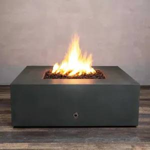 Gravity 45" W Graphite Square Concrete Match Lit Natural Gas Fire Pit - SD-FP-GRAV-454516-GRPH-ML by Starfire Designs