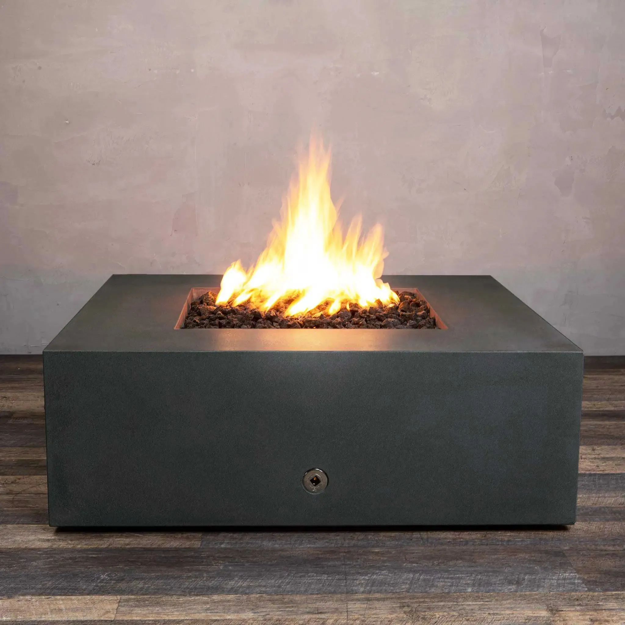 Gravity 45" W Graphite Square Concrete Match Lit Natural Gas Fire Pit - SD-FP-GRAV-454516-GRPH-ML by Starfire Designs
