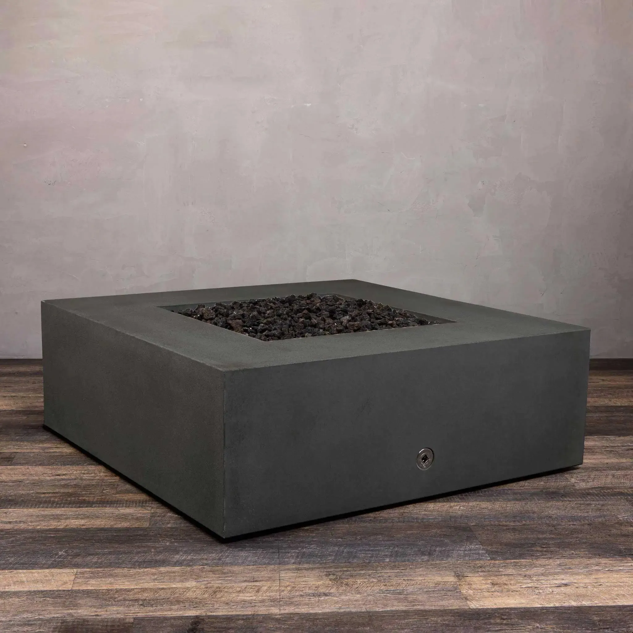 Gravity 45" W Graphite Square Concrete Match Lit Natural Gas Fire Pit - SD-FP-GRAV-454516-GRPH-ML by Starfire Designs