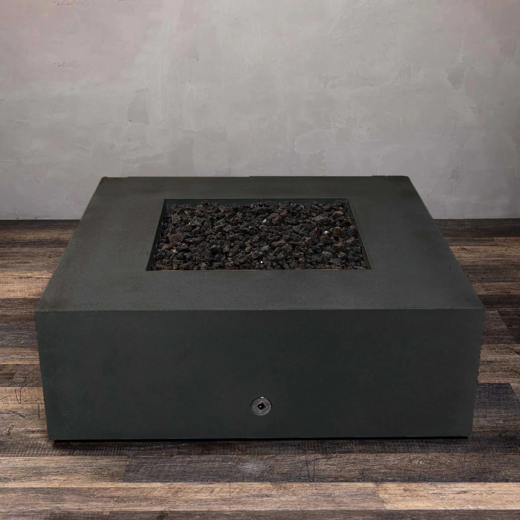 Gravity 45" W Graphite Square Concrete Match Lit Natural Gas Fire Pit - SD-FP-GRAV-454516-GRPH-ML by Starfire Designs