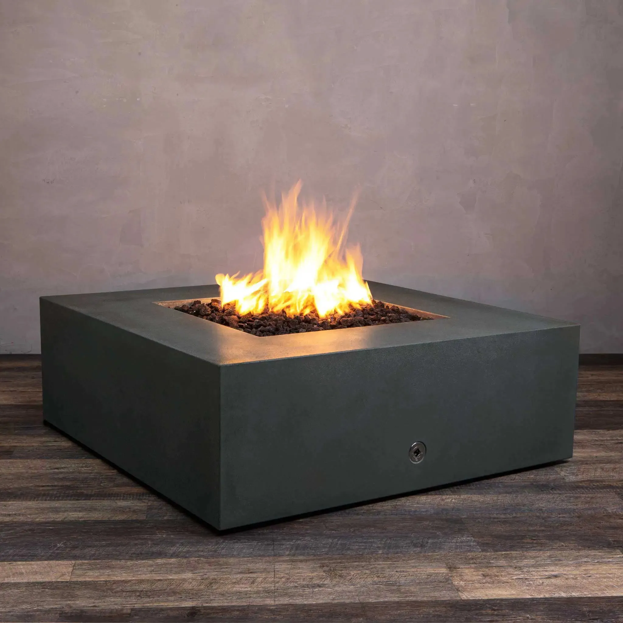 Gravity 45" W Graphite Square Concrete Match Lit Natural Gas Fire Pit - SD-FP-GRAV-454516-GRPH-ML by Starfire Designs