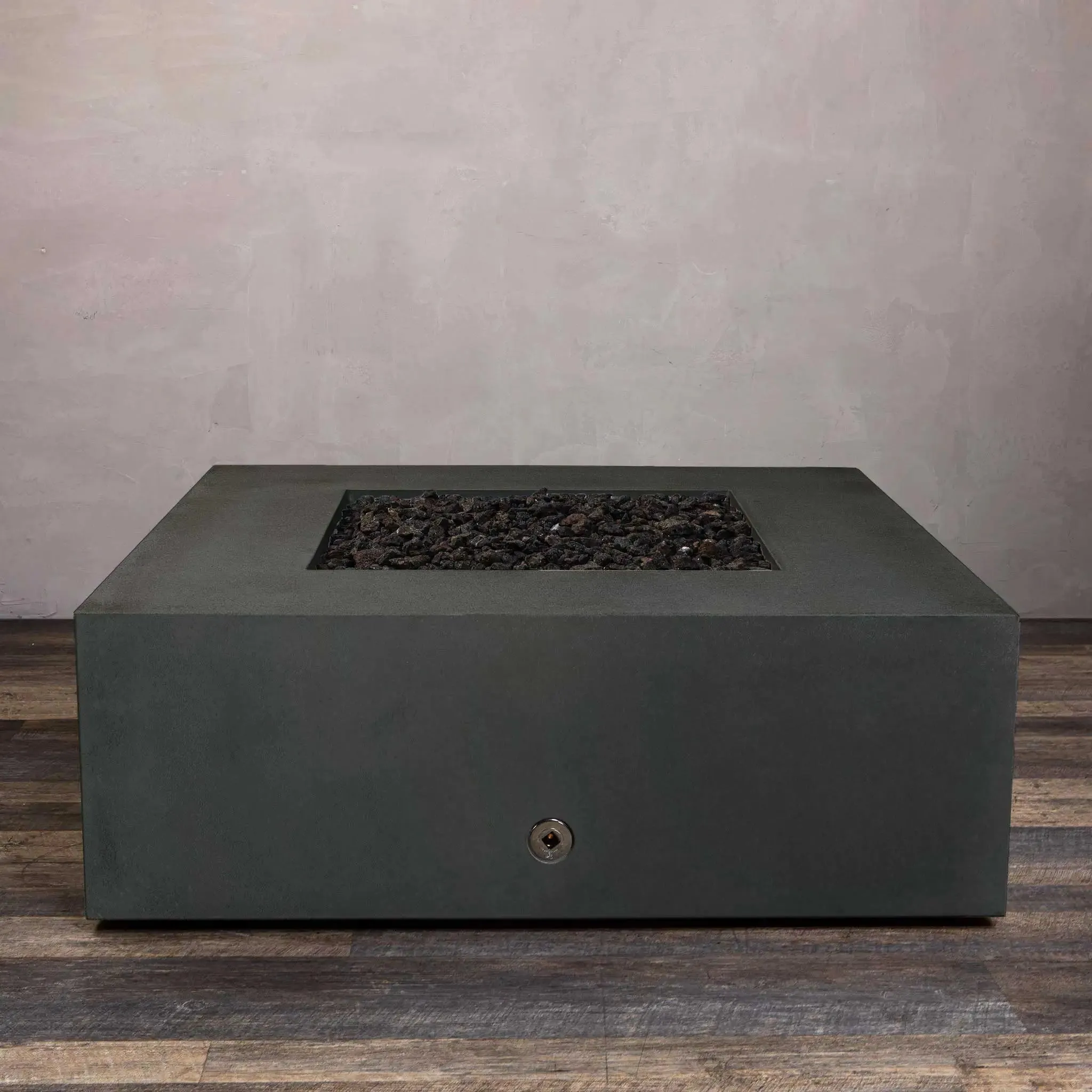 Gravity 45" W Graphite Square Concrete Match Lit Natural Gas Fire Pit - SD-FP-GRAV-454516-GRPH-ML by Starfire Designs