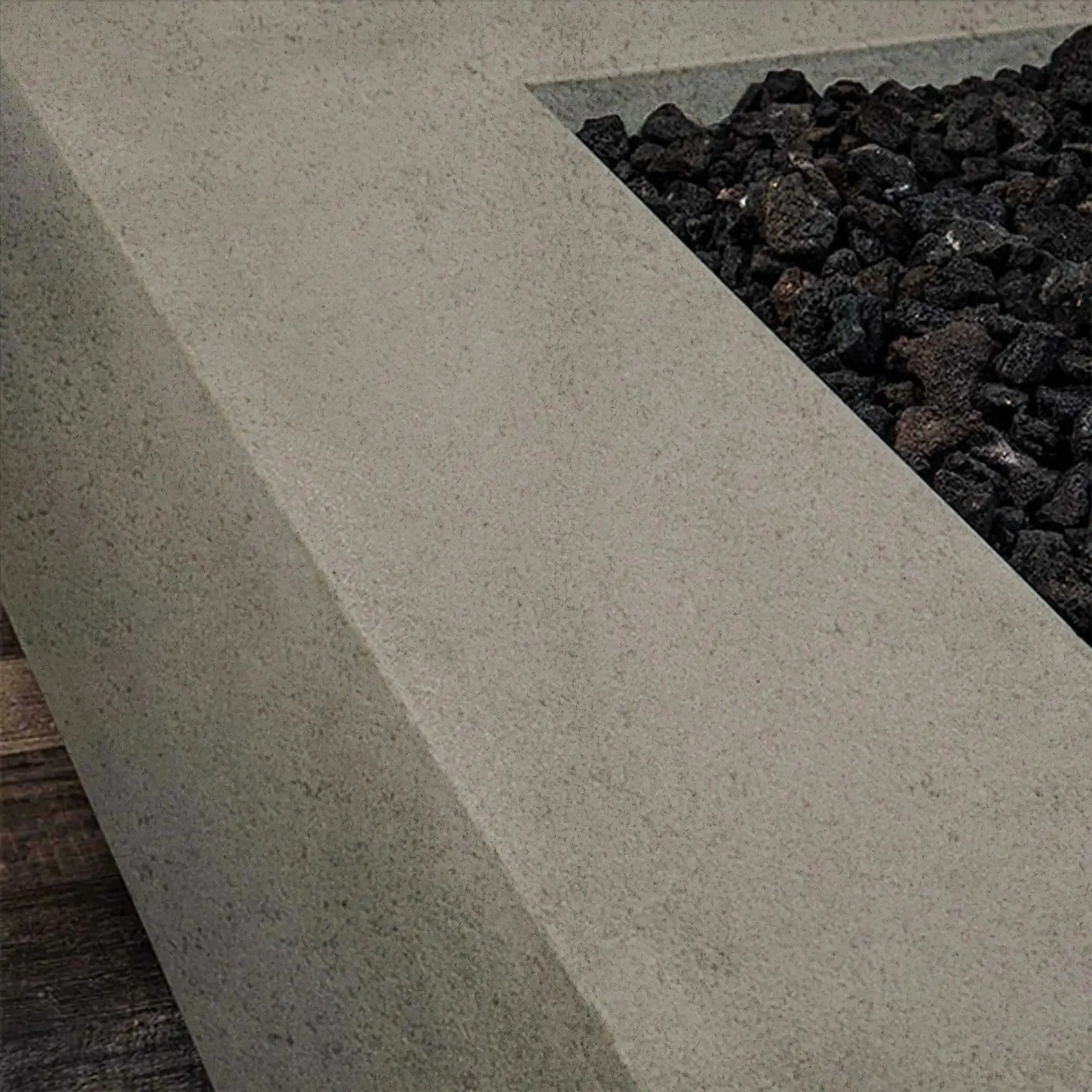 Gravity - Rustic 36" W Beige Square Concrete CSA Electronic Ignition High/Low Natural Gas Fire Pit - SD-FP-TRAV-363616-BEIG-ELECCSAHL-NG by Starfire Designs