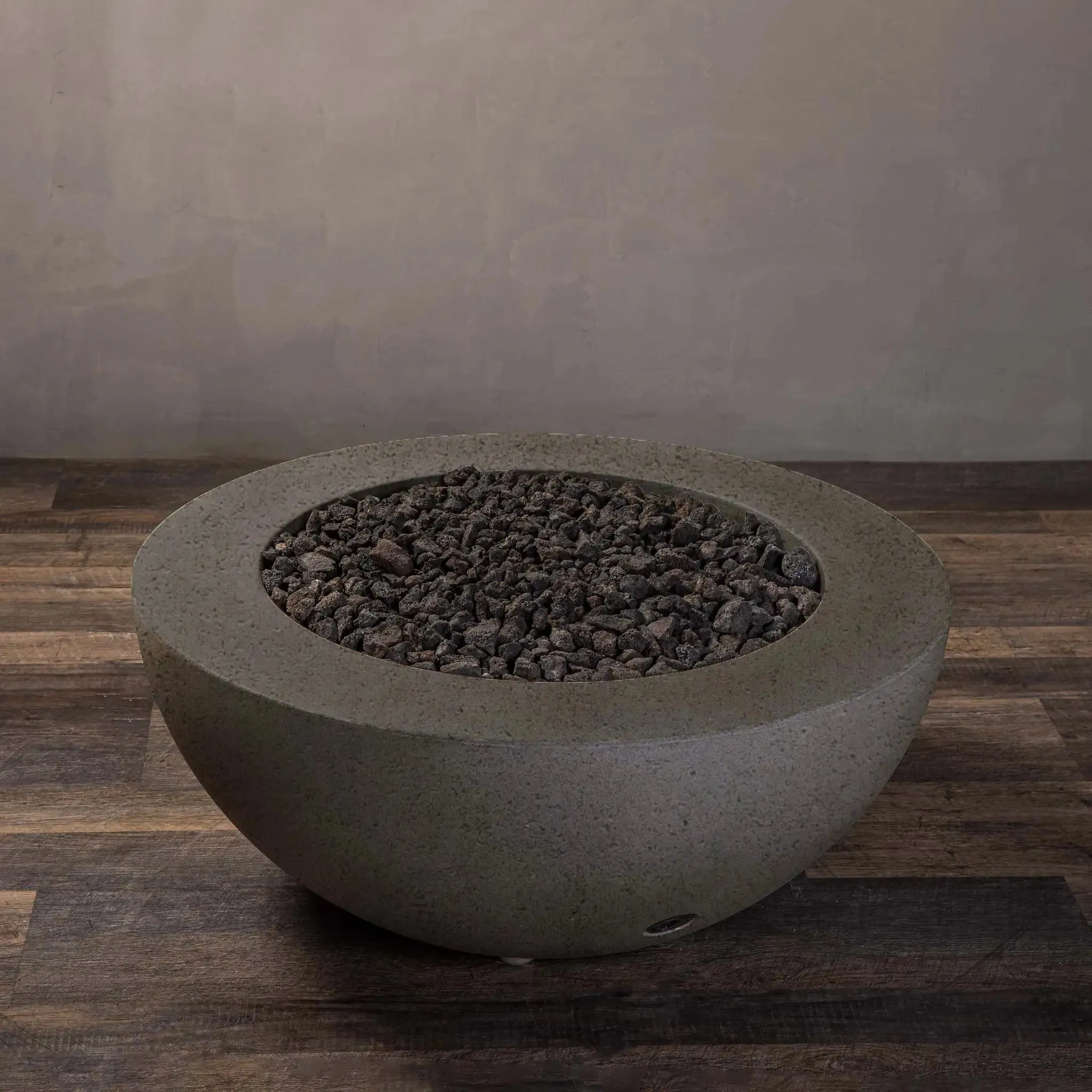 Gravity - Rustic 36" W Brown Round Concrete CSA Electronic Ignition On/Off Propane Gas Fire Pit - SD-FP-TRAV-3616-BRN-ELECCSAOO-LP by Starfire Designs