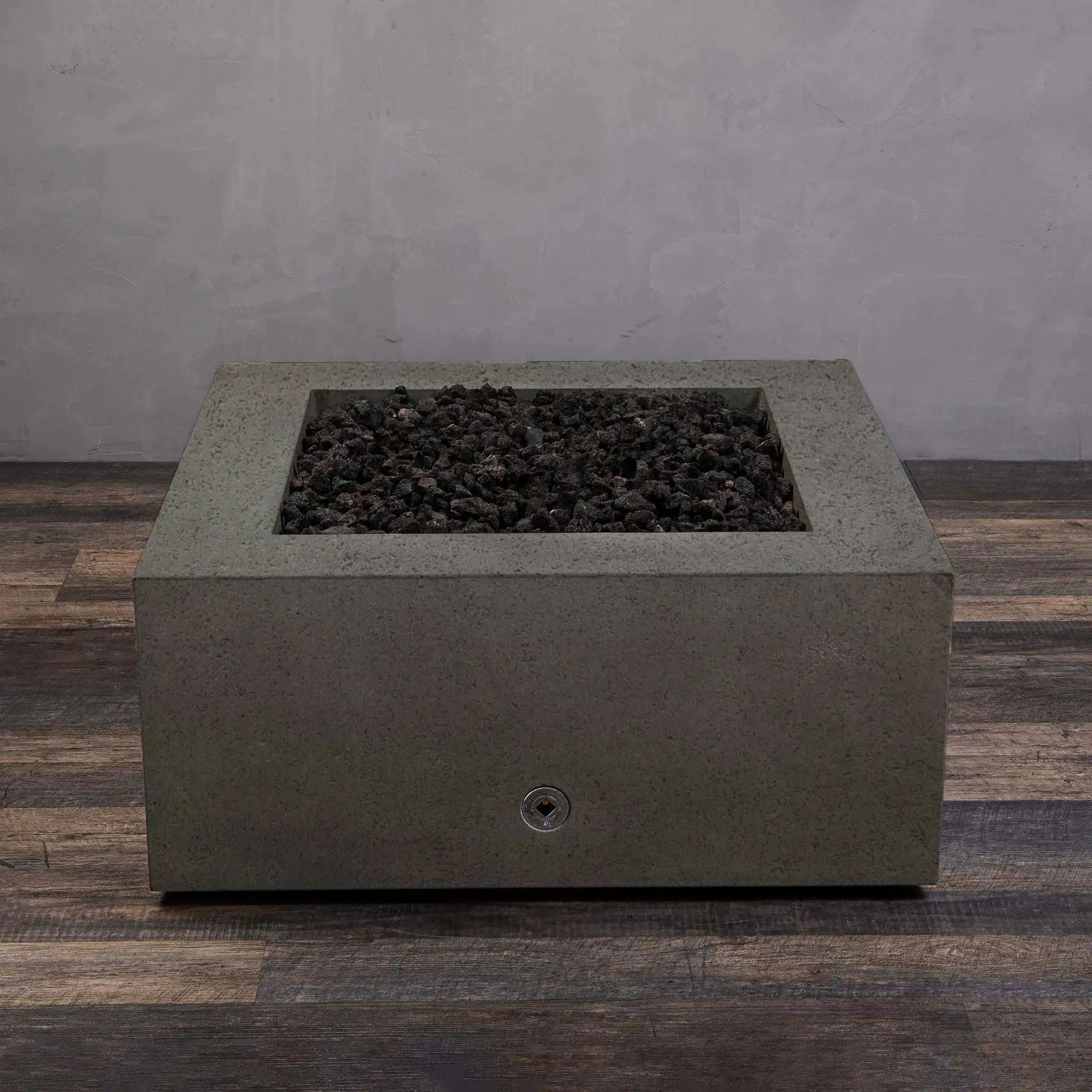 Gravity - Rustic 36" W Brown Square Concrete CSA Electronic Ignition On/Off Propane Gas Fire Pit - SD-FP-TRAV-363616-BRN-ELECCSAOO-LP by Starfire Designs