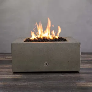 Gravity - Rustic 36" W Brown Square Concrete CSA Electronic Ignition On/Off Propane Gas Fire Pit - SD-FP-TRAV-363616-BRN-ELECCSAOO-LP by Starfire Designs