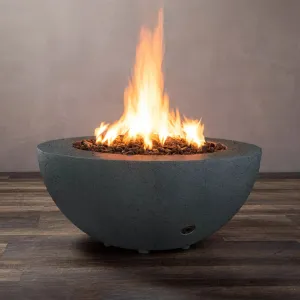Gravity - Rustic 36" W Graphite Round Concrete CSA Electronic Ignition On/Off Propane Gas Fire Pit - SD-FP-TRAV-3616-GRPH-ELECCSAOO-LP by Starfire Designs