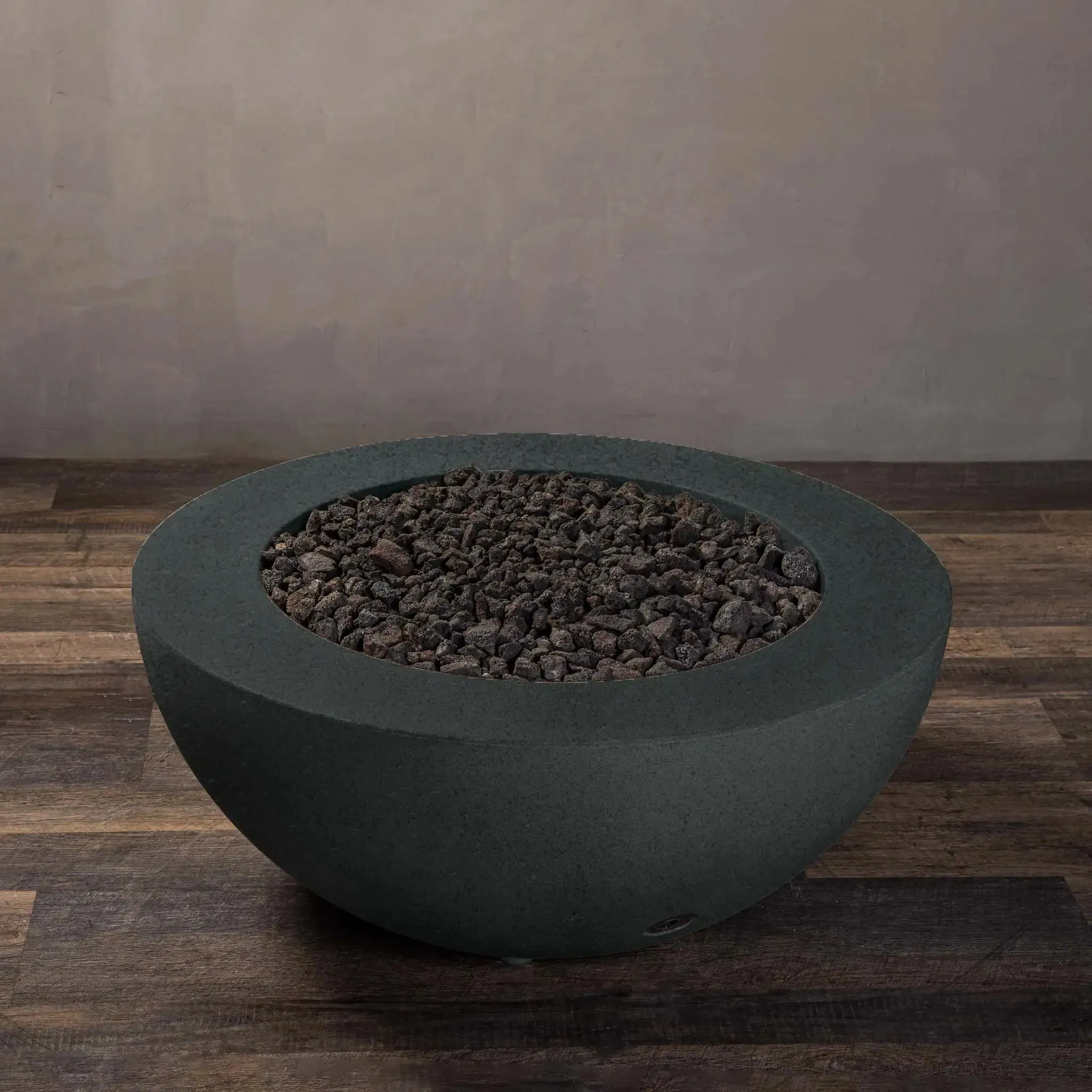 Gravity - Rustic 36" W Graphite Round Concrete CSA Electronic Ignition On/Off Propane Gas Fire Pit - SD-FP-TRAV-3616-GRPH-ELECCSAOO-LP by Starfire Designs