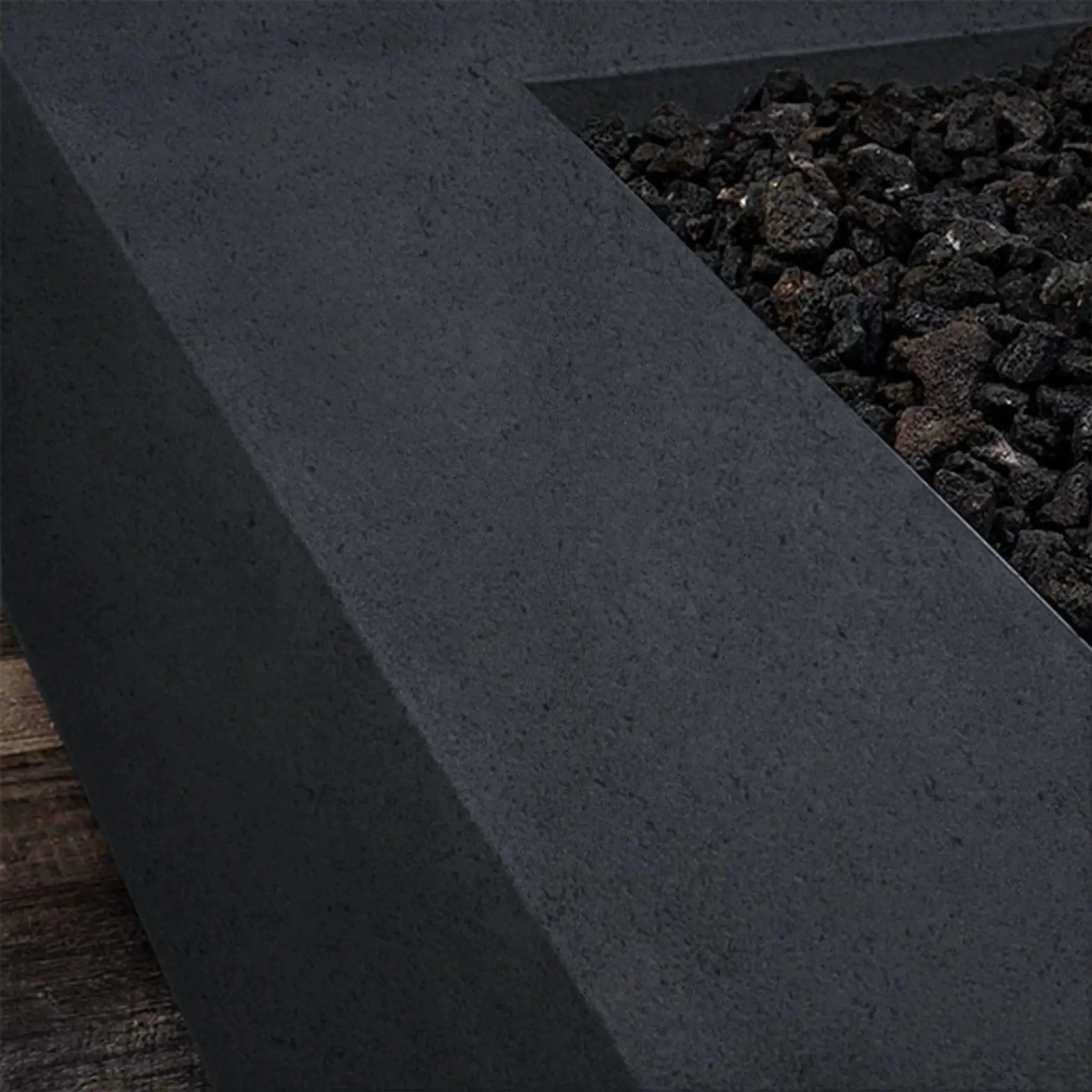 Gravity - Rustic 60" W x 24" L Graphite Rectangle Concrete CSA Electronic Ignition On/Off Propane Gas Fire Pit - SD-FP-TRAV-602416-GRPH-ELECCSAOO-LP by Starfire Designs